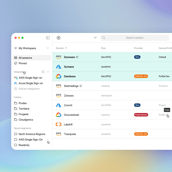 Enterprise software dashboard