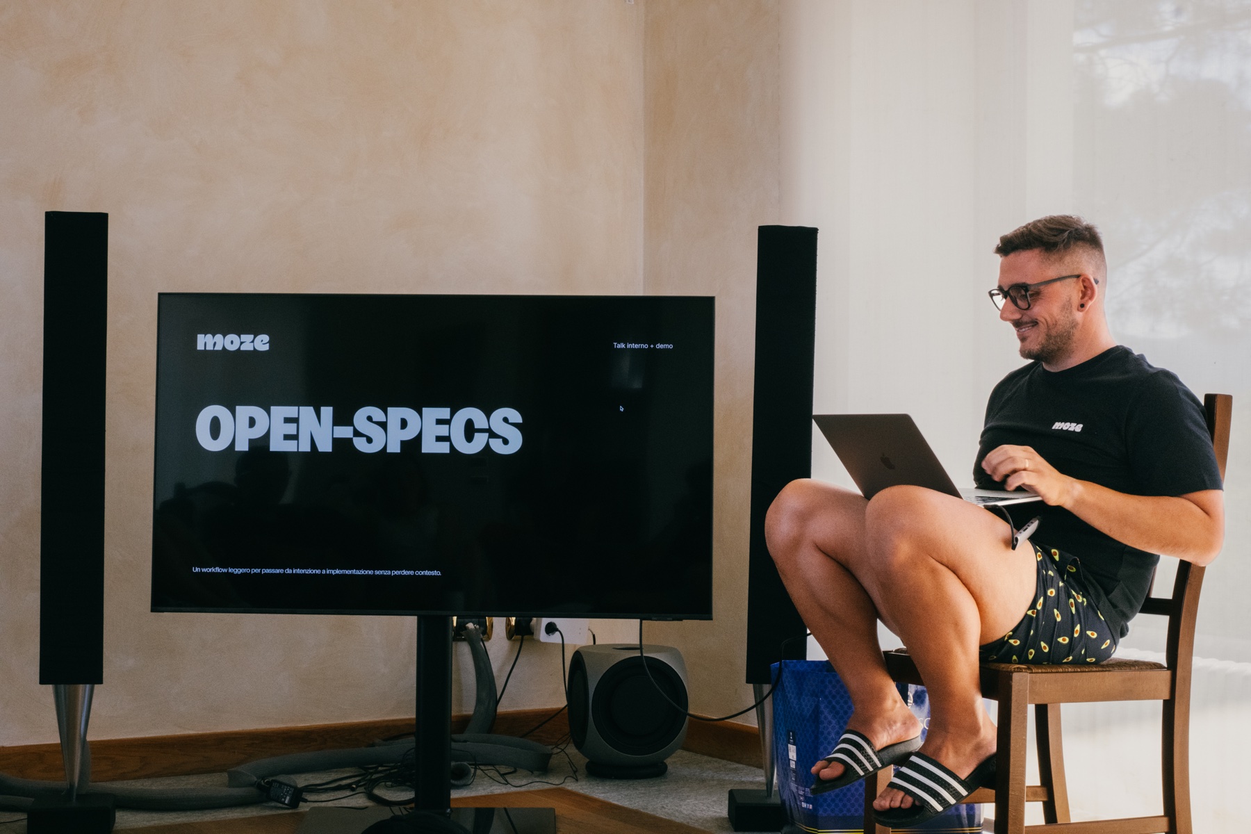 Screen with workshop slides