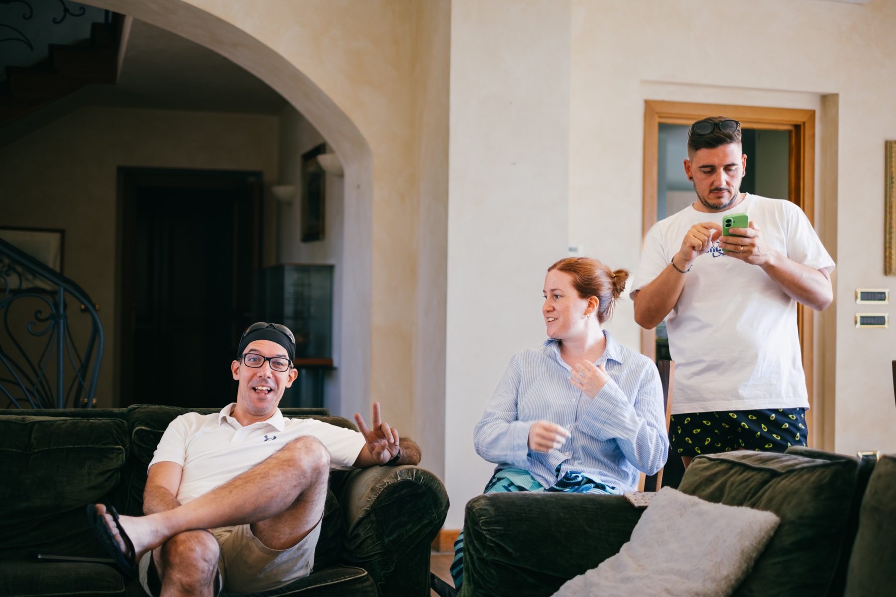 Informal moment in the living room