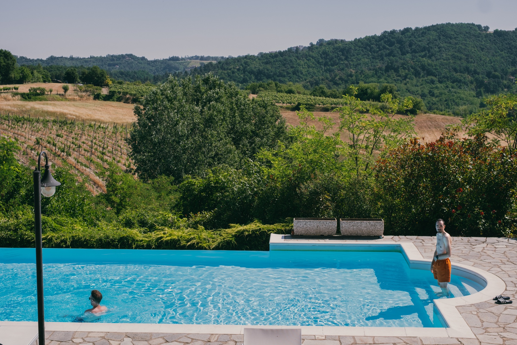 Pool with a view of the hills