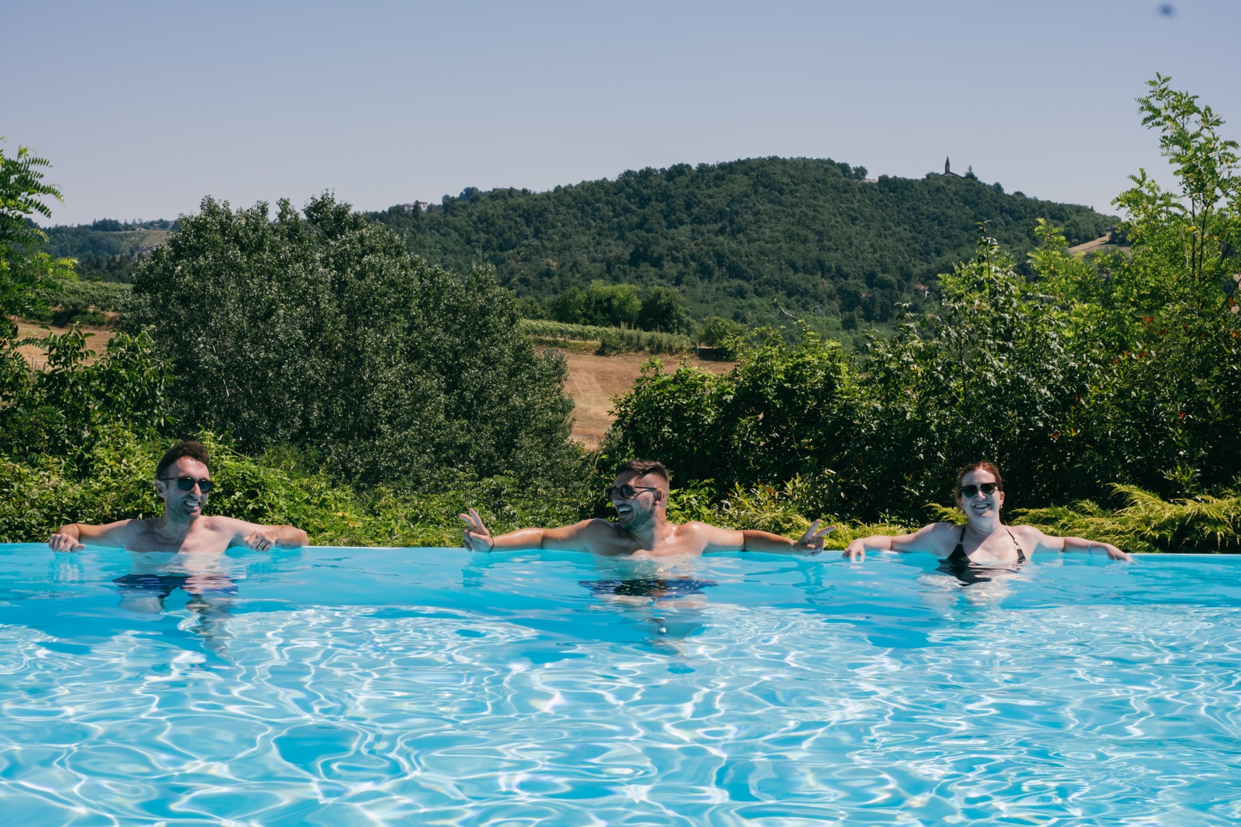 Team in the pool