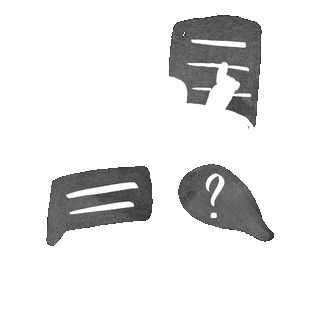 Persone disegnate a mano si confrontano condividendo domande e idee.
