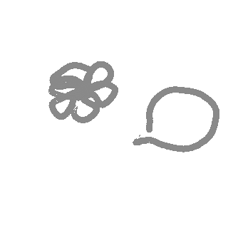 Un groviglio disegnato a mano si trasforma in una forma semplice e riconoscibile.