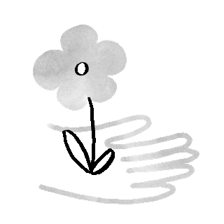 Una mano disegnata protegge e accompagna la crescita di un fiore.