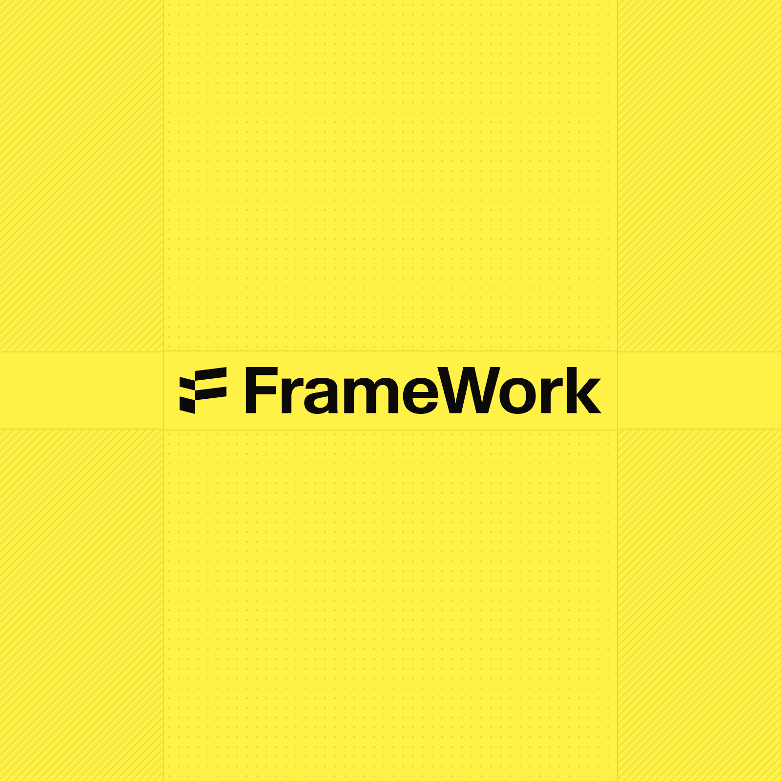 Il logo FrameWork su un edificio trattato in dither