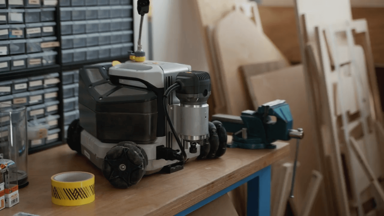 Photo of Goliath CNC, the robotic milling machine controlled by the Slingshot software.