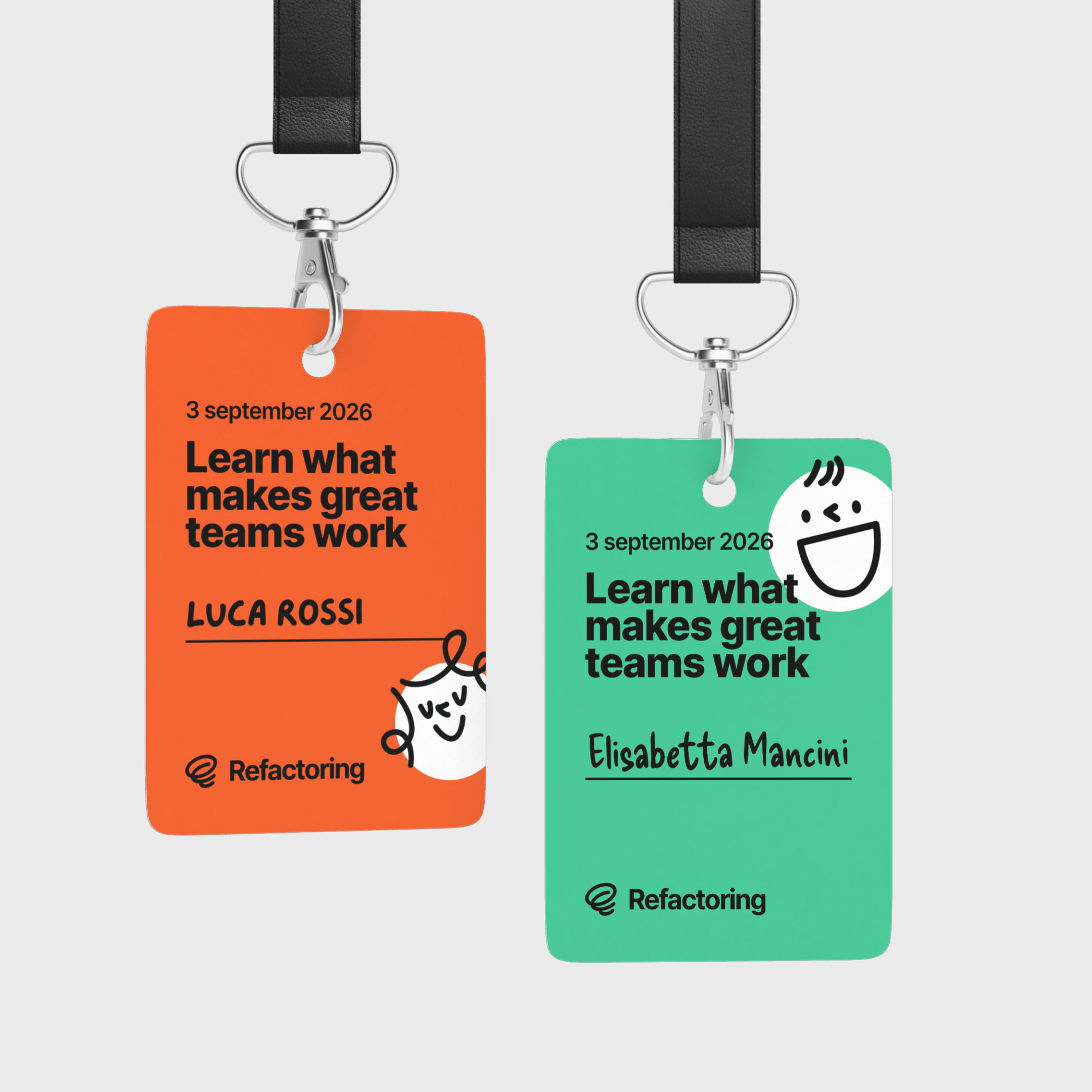 Applicazione del brand Refactoring su un pass per eventi.