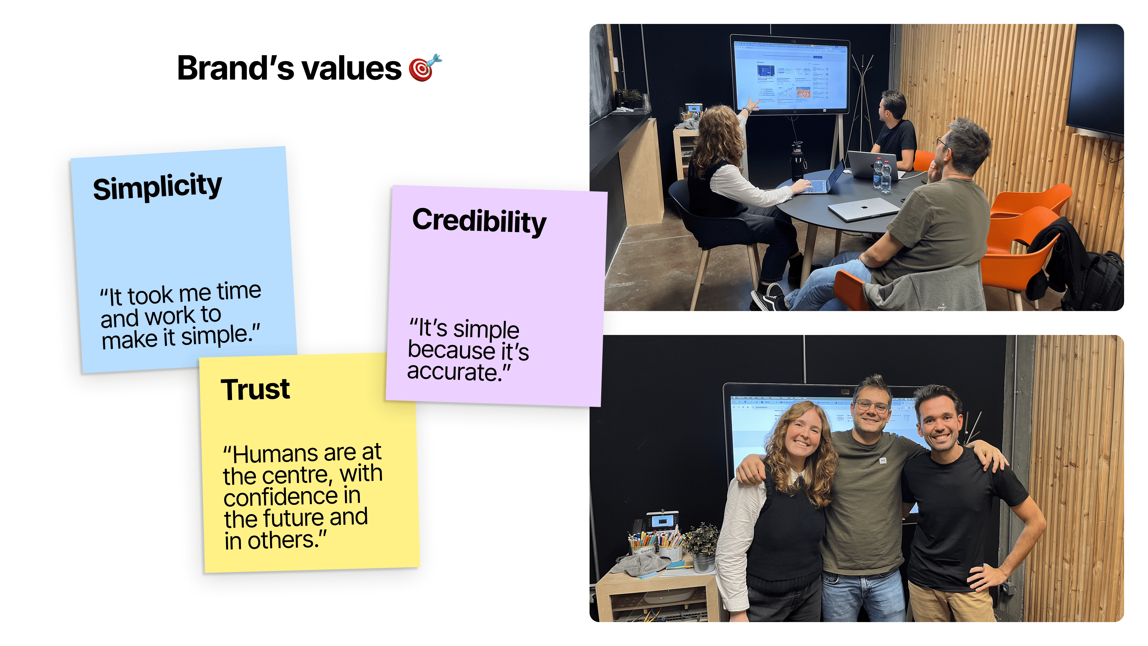 Appunti e canvas del brand sprint svolto per definire l’identità di Refactoring.